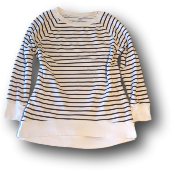 Old Navy Tops - Smile hem tunic length striped cren neck sweatshirt